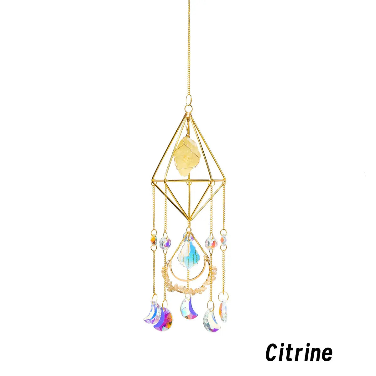 Natural Raw Stone Crystal Suncatcher