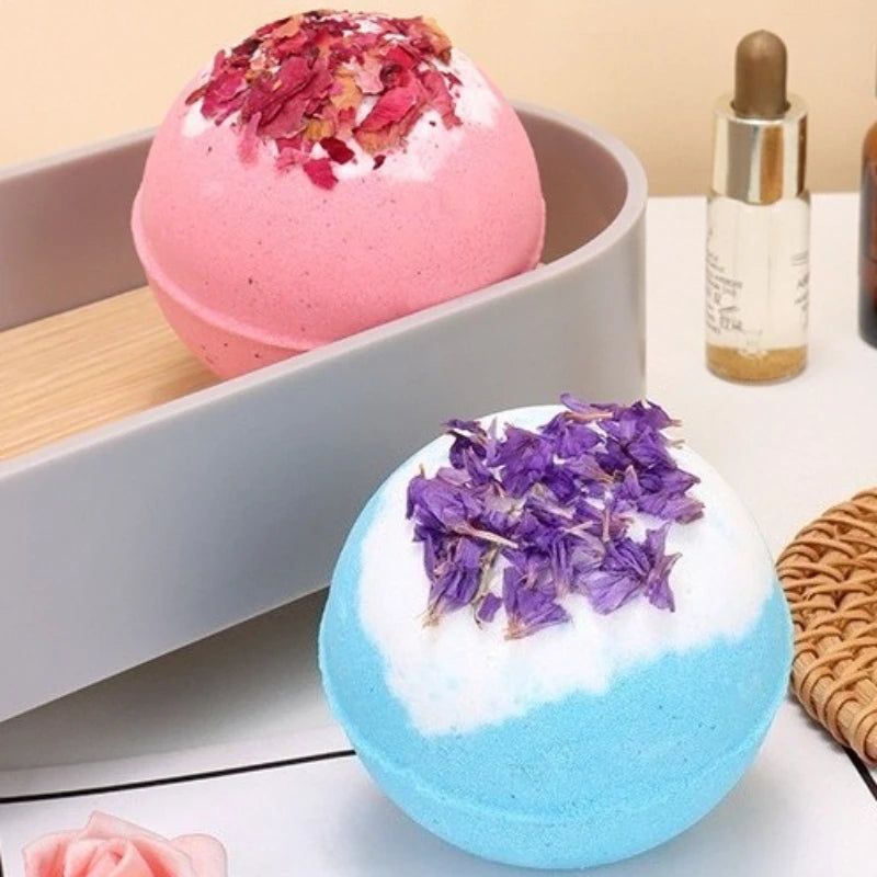 Botanical Bath Bombs with Dried Flowers & Essential Oils