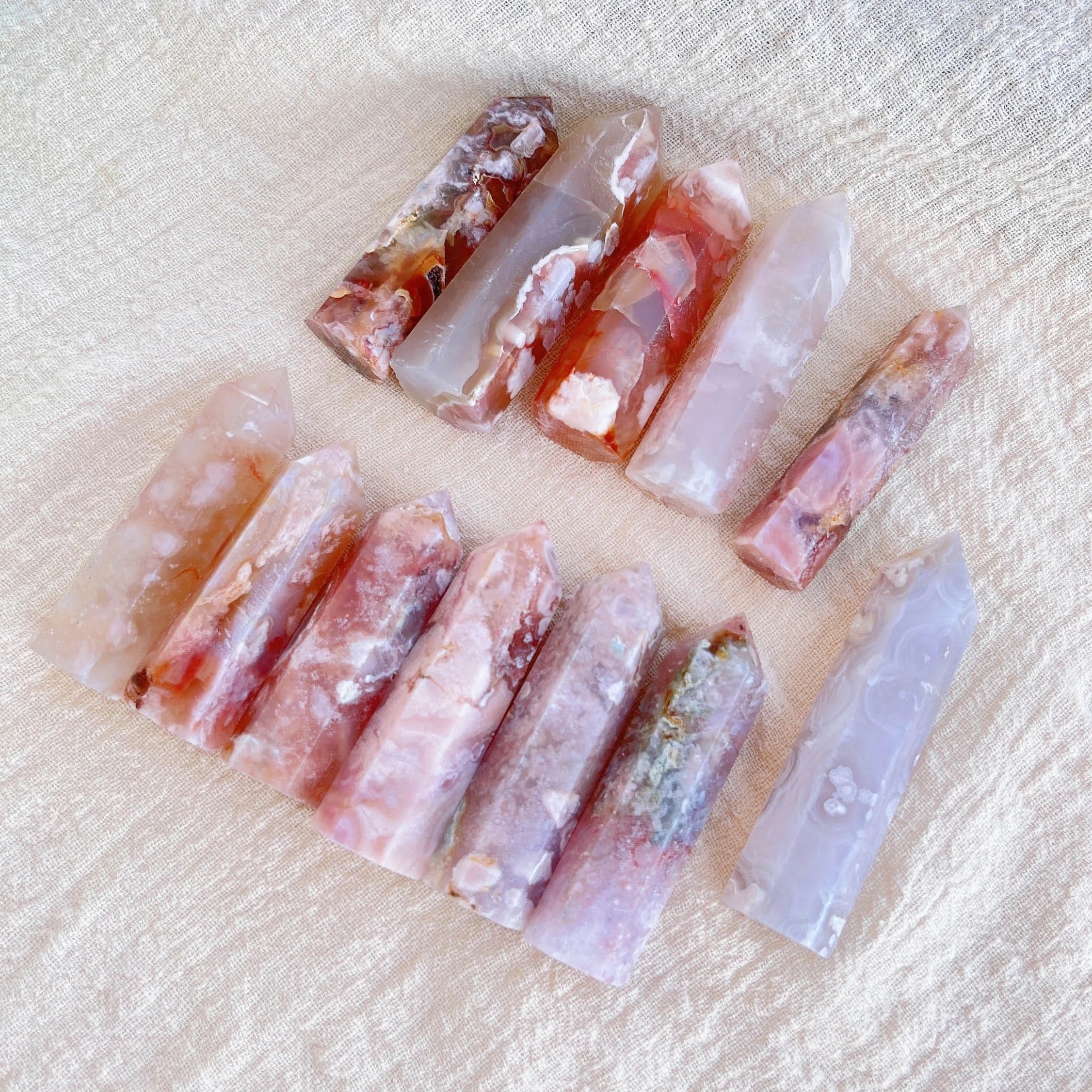 Sakura Agate Crystal Tower | Cherry Agate Point