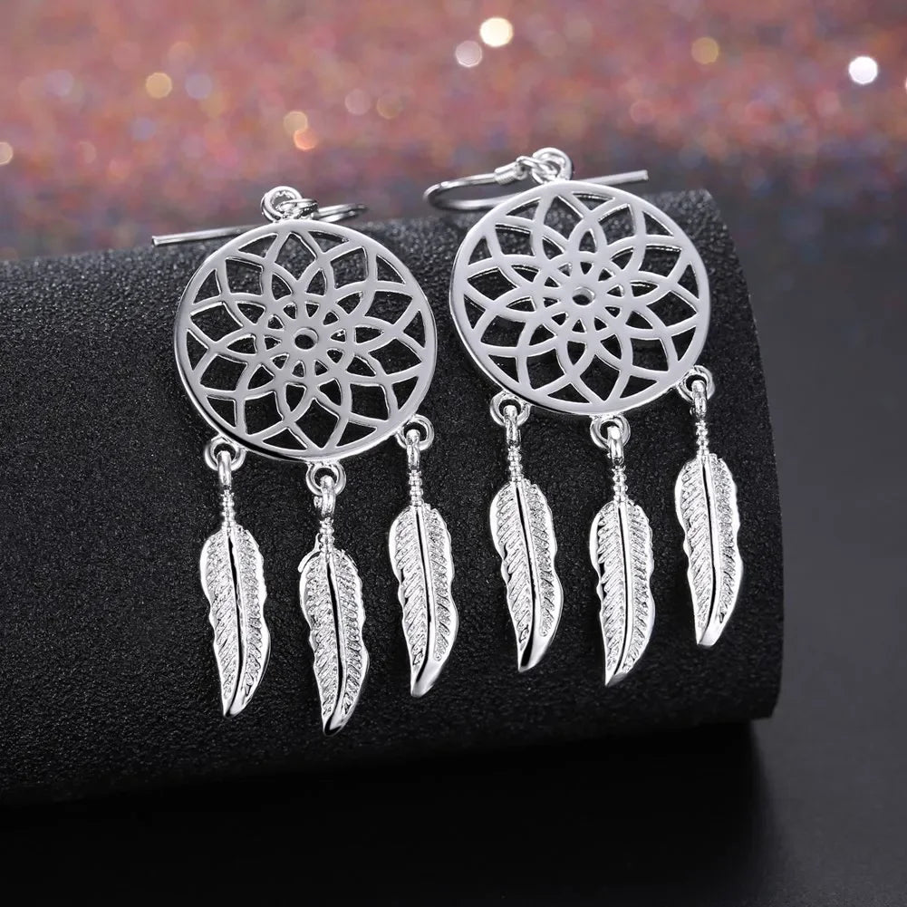 925 Sterling Silver Dreamcatcher Earrings