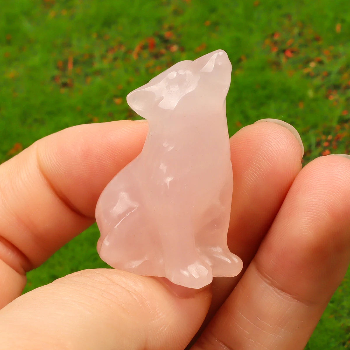 Carved Wolf Crystal Energy Stones