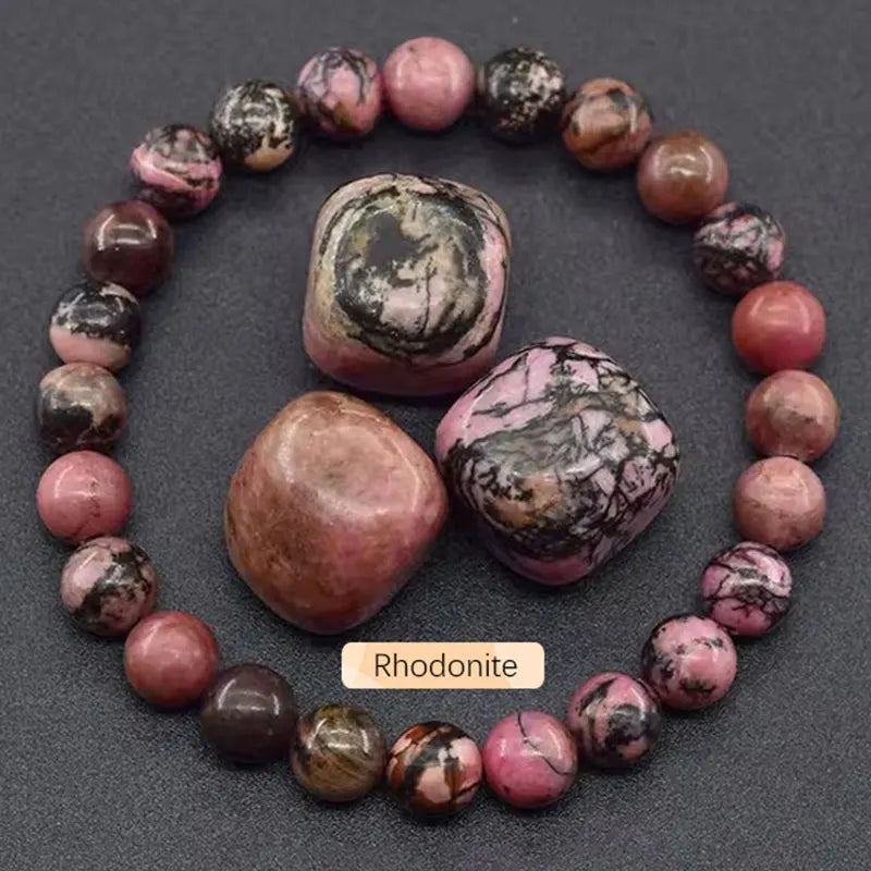 Natural Gemstone Beaded Bracelet — Healing Crystal Stretch Bracelet
