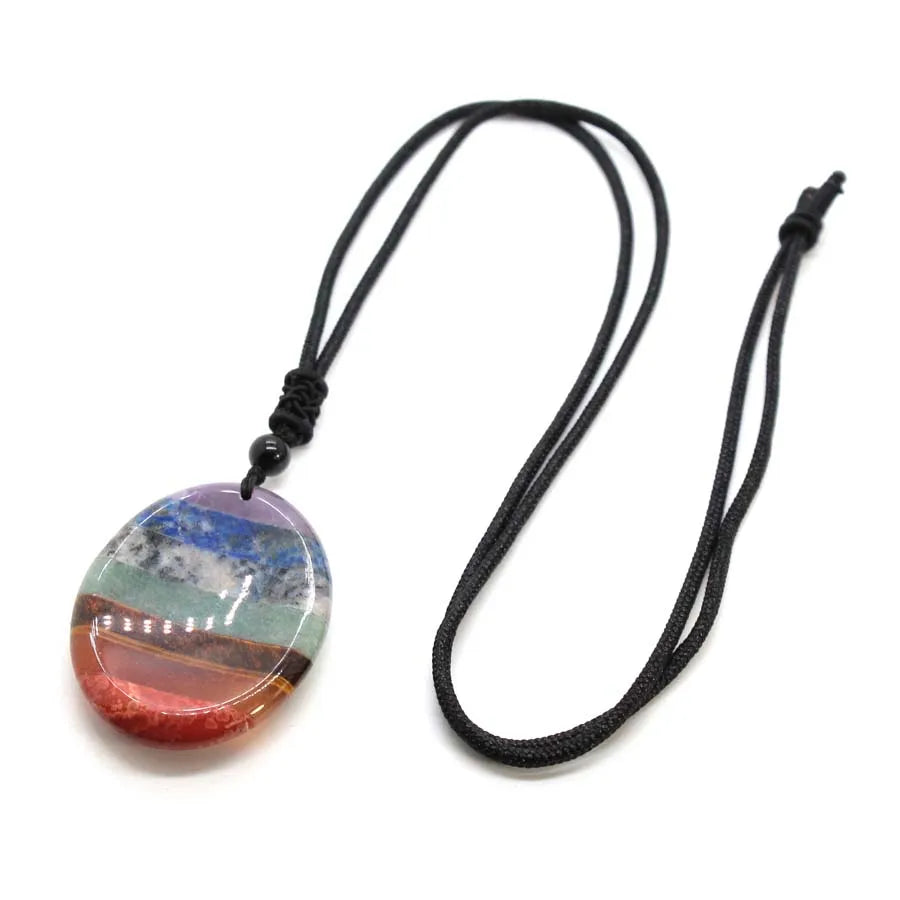 Natural Crystal Pendant Necklace | Healing Stone | 6 Sacred Shapes
