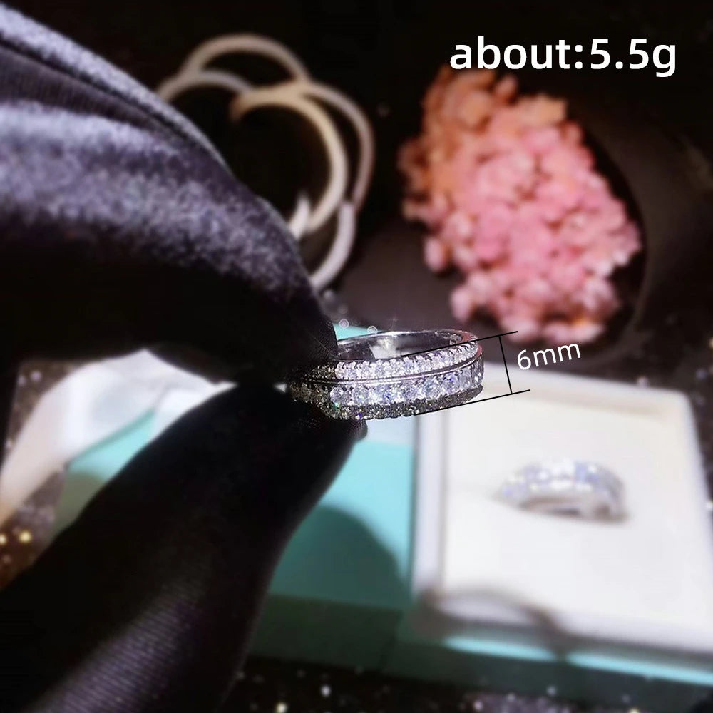 925 Sterling Silver Zircon Ring | Crystal Stone · Black, Gold & Silver · Sizes 5–12