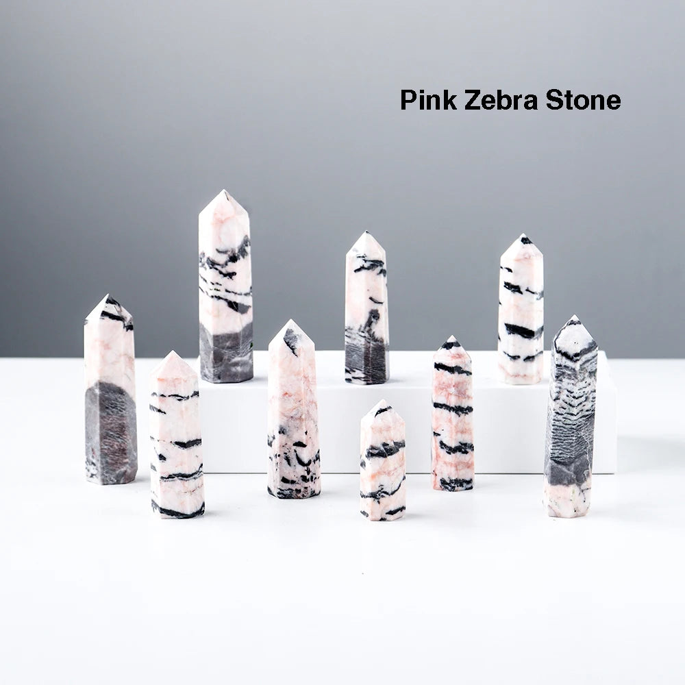 Natural Crystal Tower Wand — Choose Your Stone | Reiki Healing Point for Home Decor & Meditation
