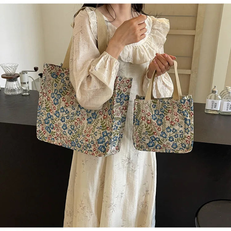 Oversized Canvas Tote Bag — Casual Commuter Shoulder Bag