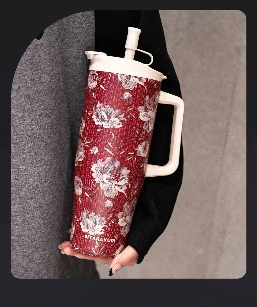 Garden & Bow Insulated Tumbler with Handle | 1200 ml