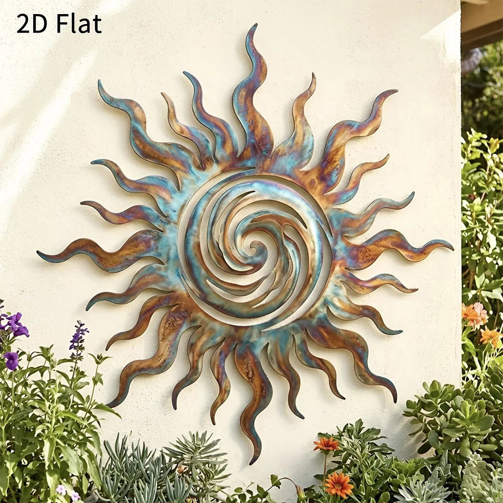 Sunburst Swirl Iron Wall Art | Indoor & Outdoor