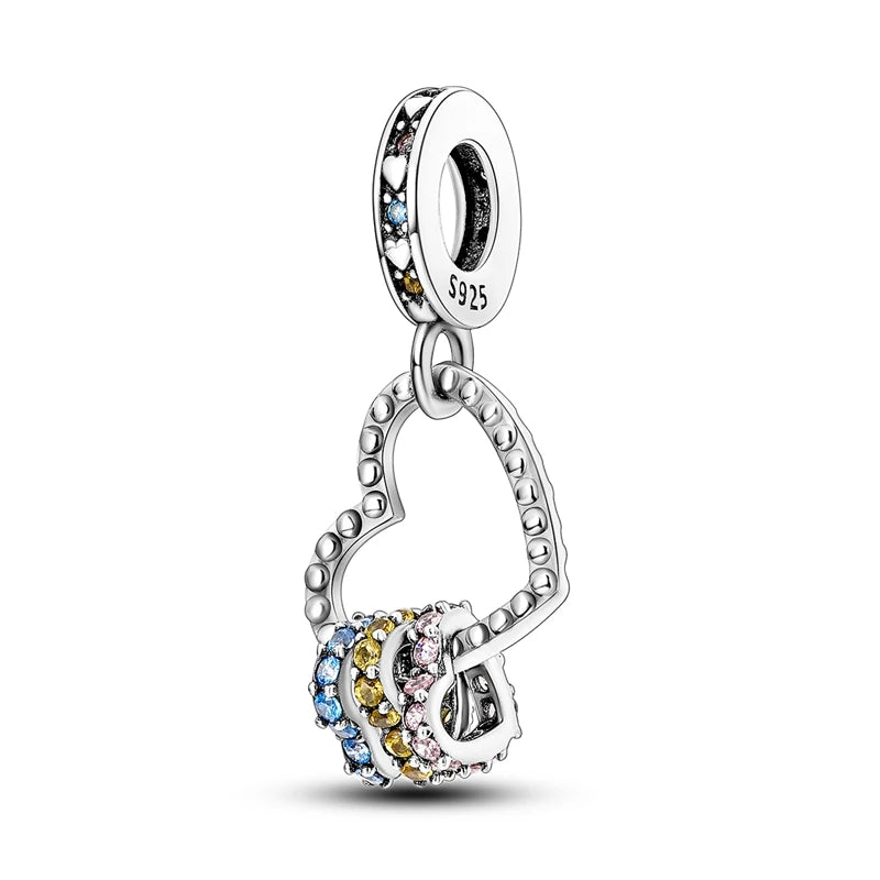 925 Sterling Silver Charm Holder Set – Bag Charm & Key Ring for DIY Jewelry
