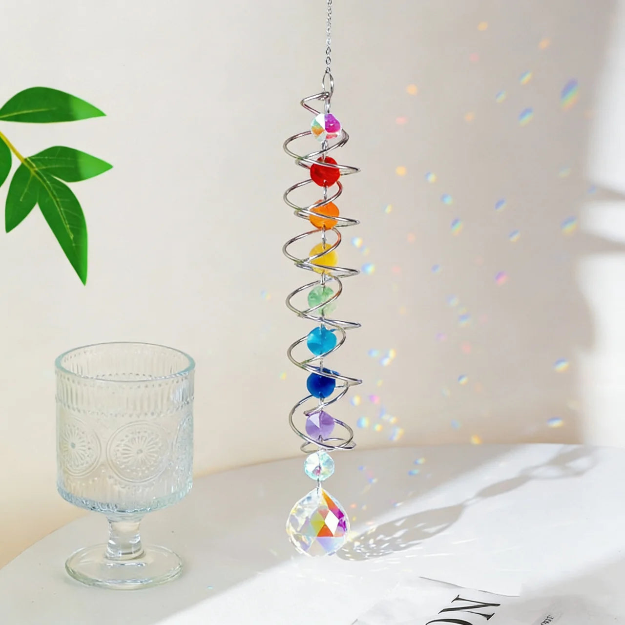Spiral Tail Gazing Ball Crystal Suncatcher