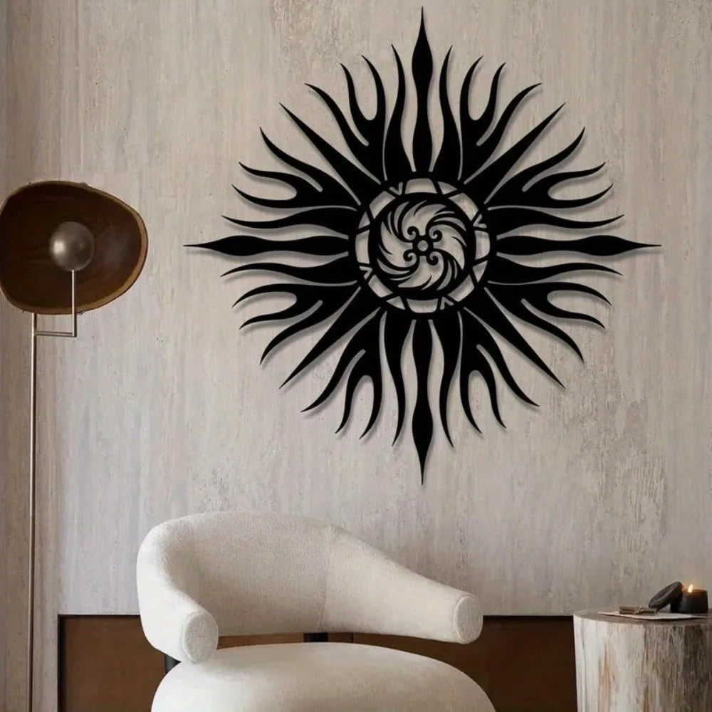 Swirling Sunburst Metal Wall Art