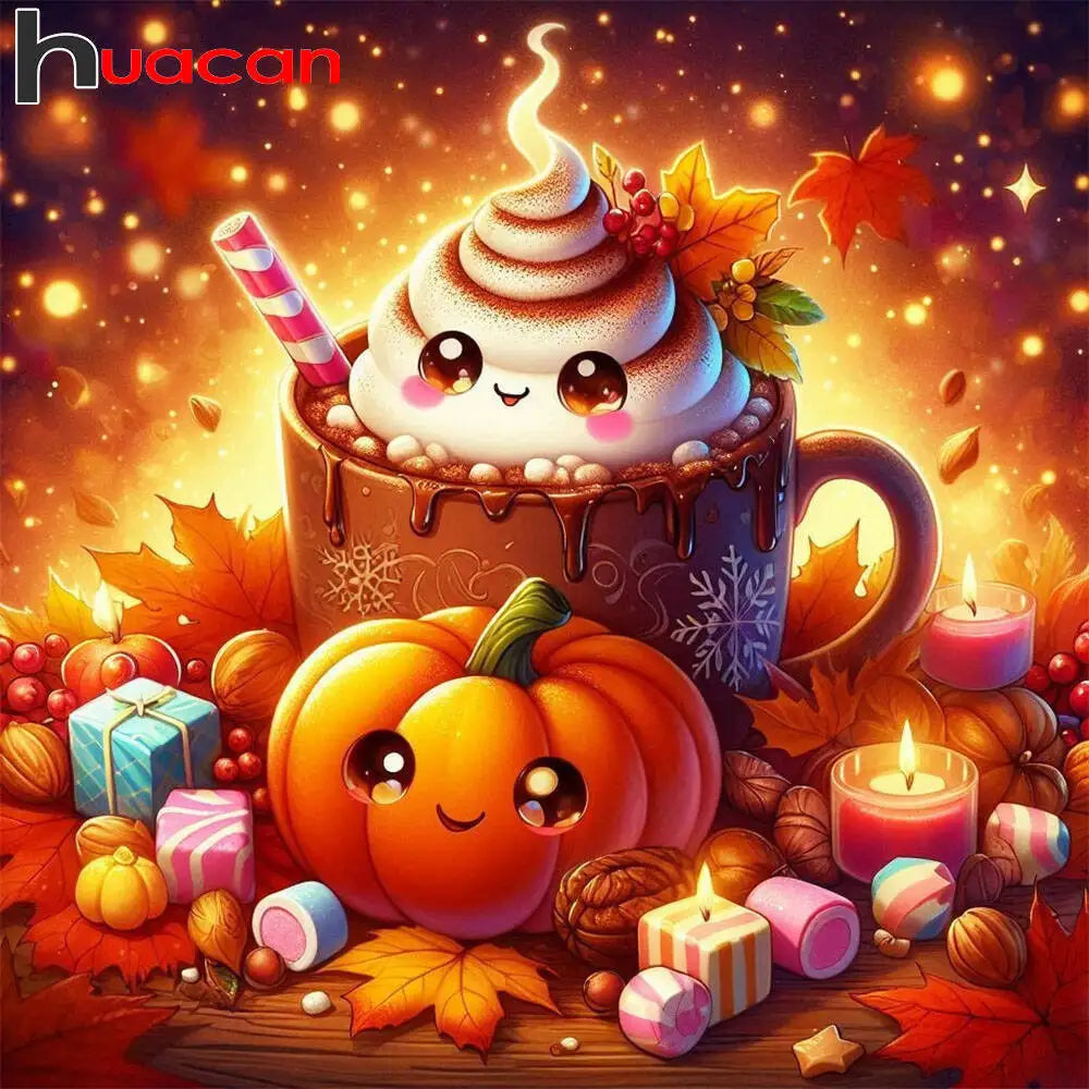 Pumpkin Cup Diamond Painting Kit | Autumn DIY