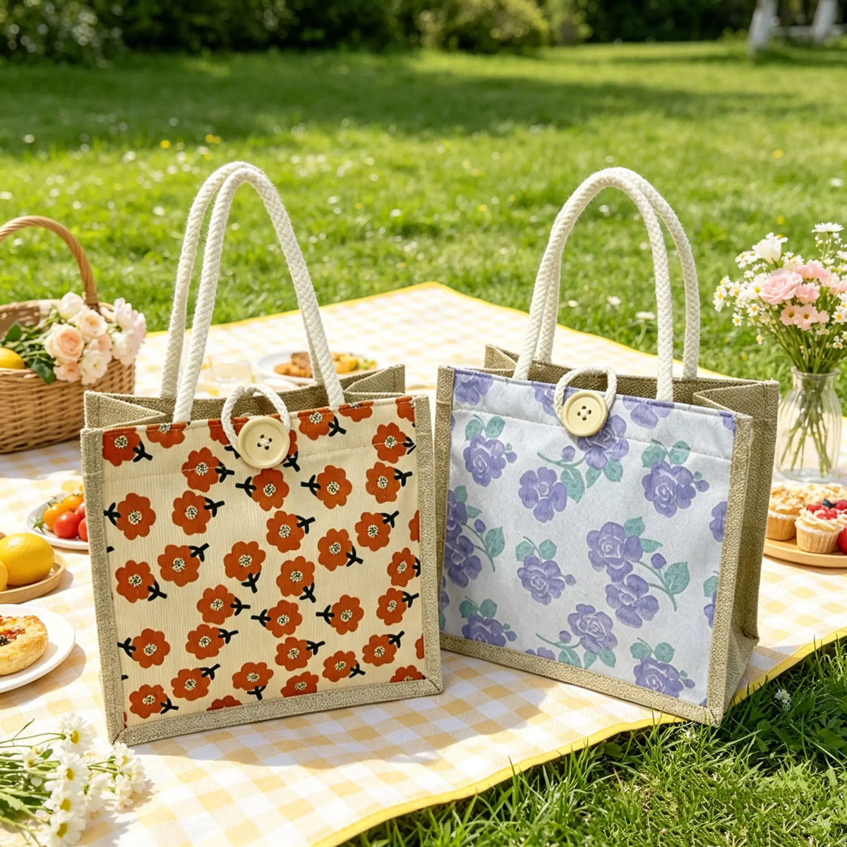 Mini Floral Linen Handbag | Boho Square Bag for Women | 6 Styles