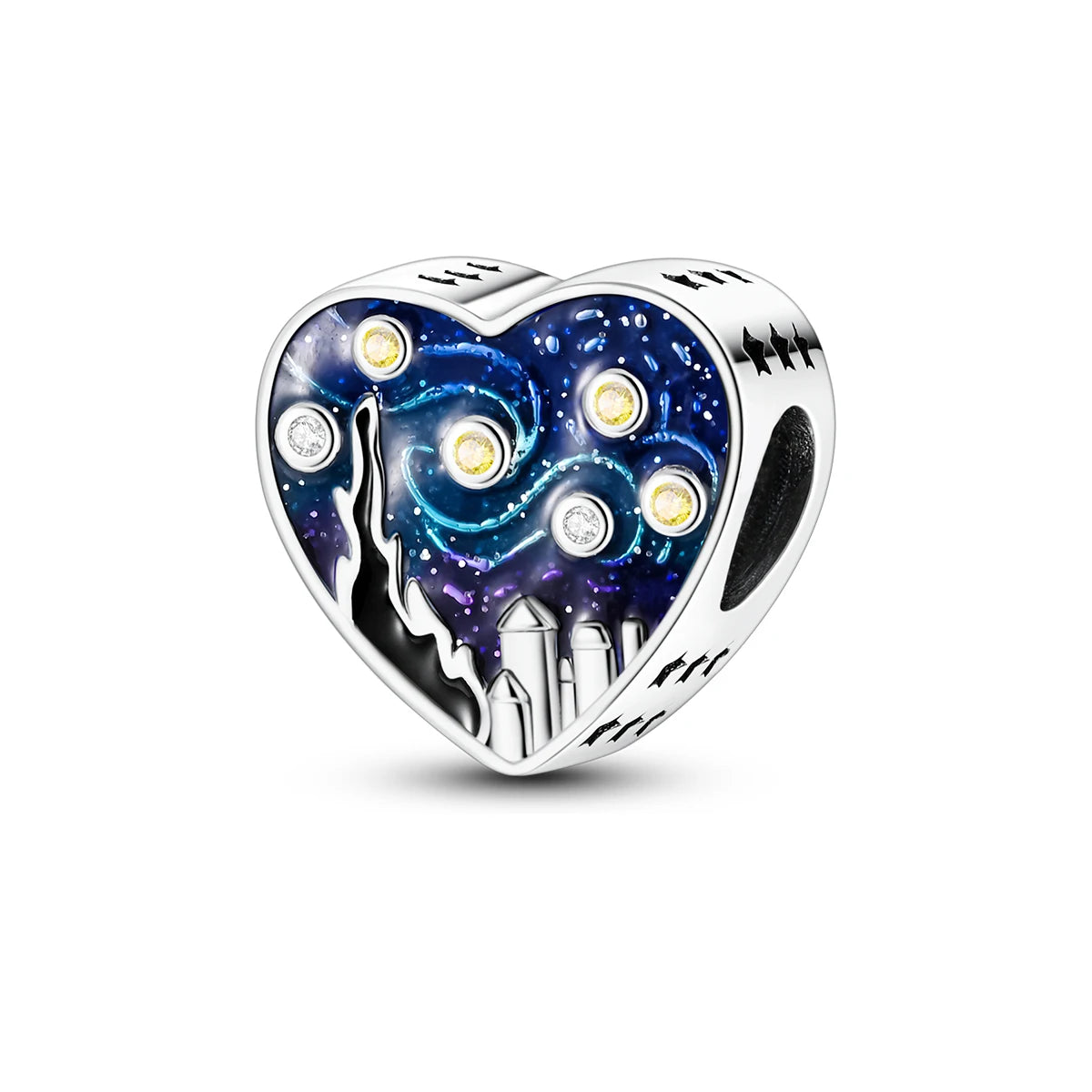 Moon, Cat & Fantasy CZ Charms – Silver Plated Bracelet & Keychain Pendants