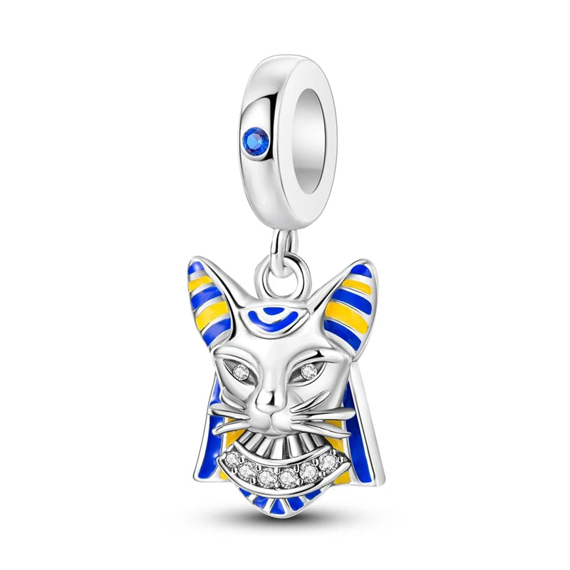 925 Sterling Silver Animal & Floral Charms for Bracelets – Cat, Sunflower & More