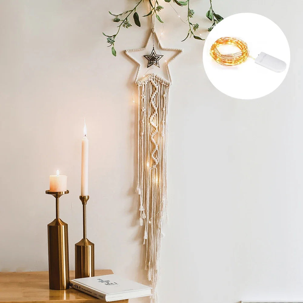 Boho Macrame Moon Dreamcatcher