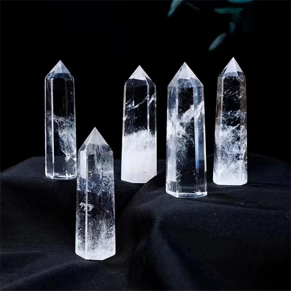 Natural Clear Quartz Crystal Tower — Healing Stone Point for Meditation & Home Decor