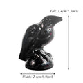Hand-Carved Obsidian Crow Figurine | Crystal Bird Sculpture