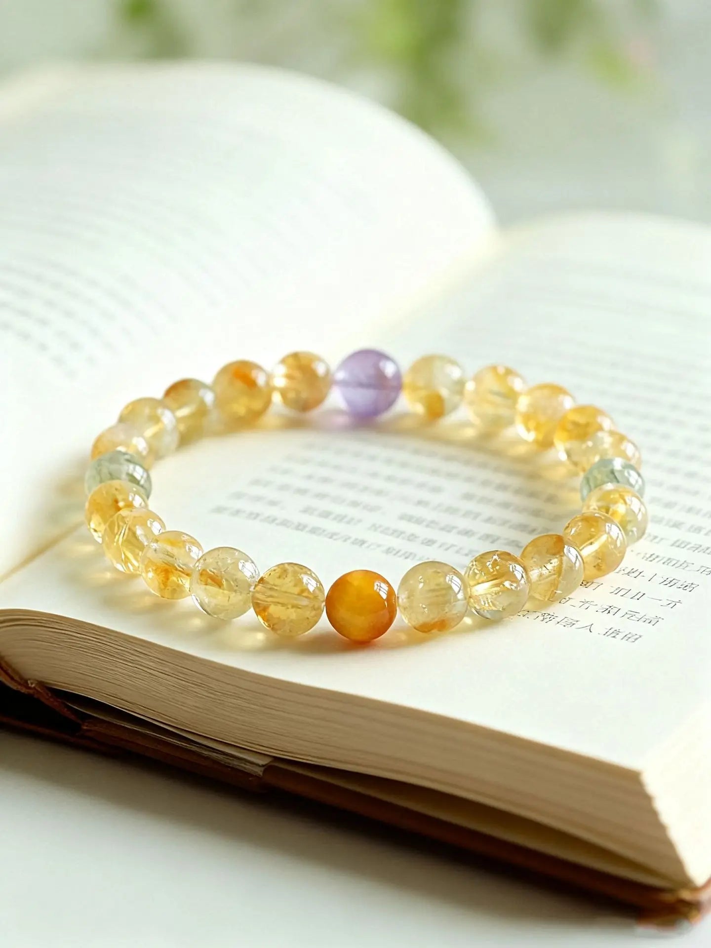 Citrine Crystal Beaded Bracelet