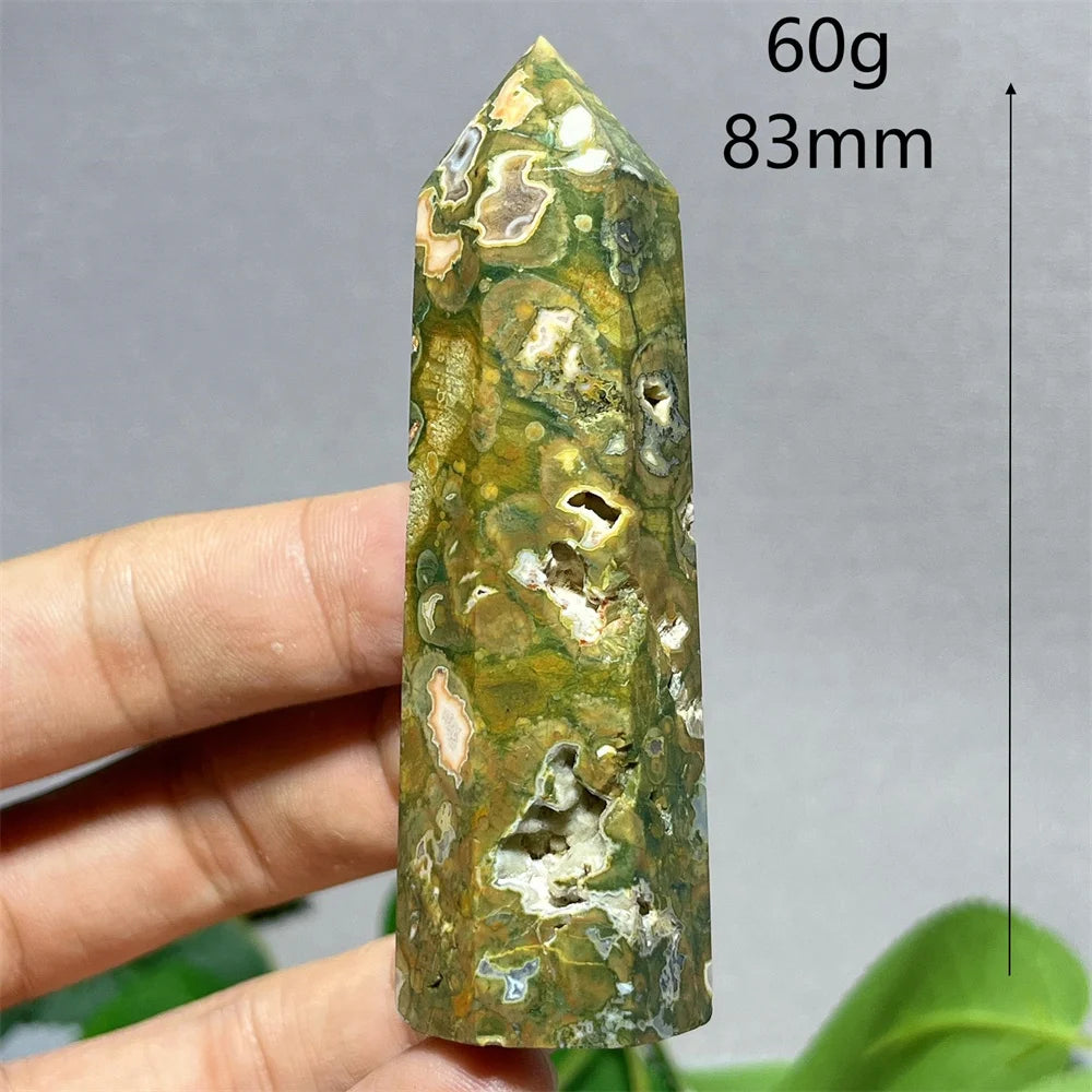 Natural Rainforest Crystal Tower — Flashy Quartz Mineral Wand for Reiki & Feng Shui