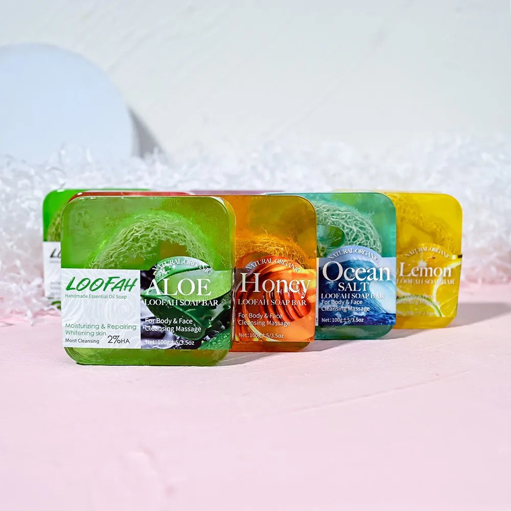 Organic Lavender Oil Loofah Soap Bar