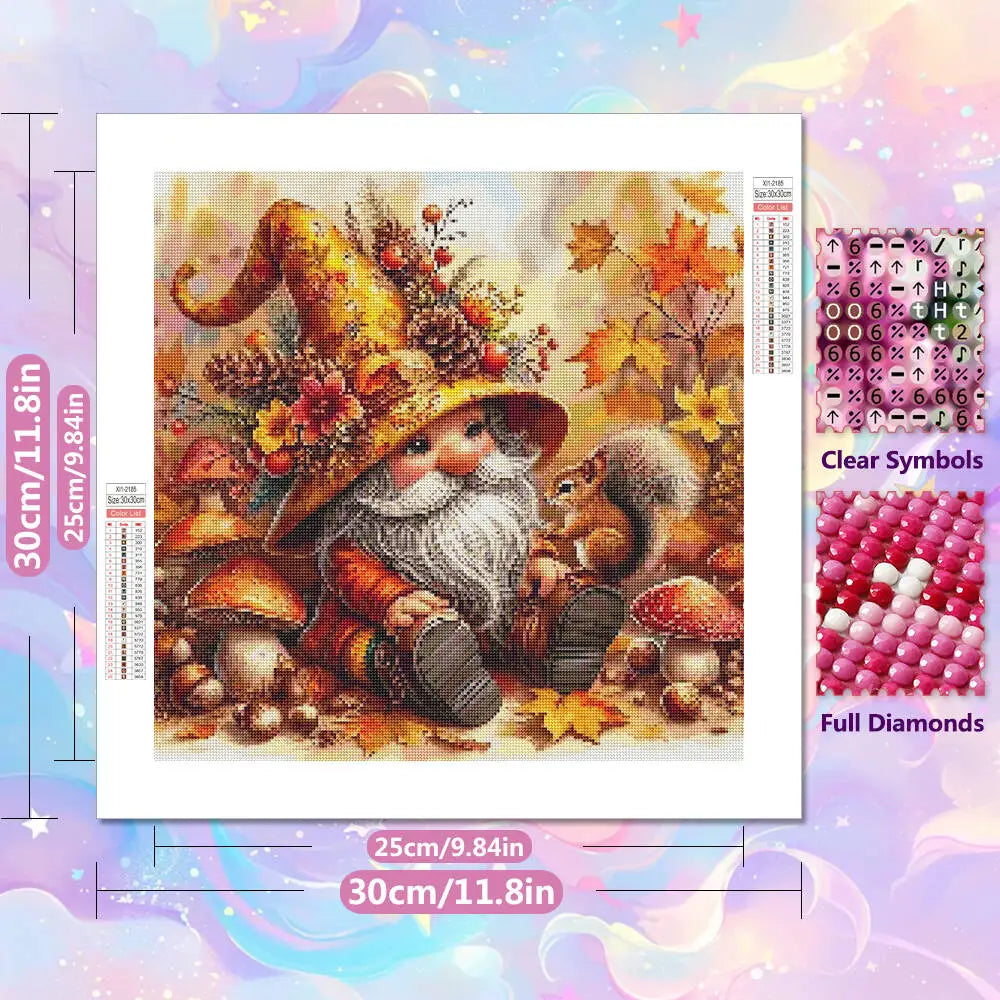 Halloween Gnome Diamond Painting Kit – Pumpkin Dwarf 5D DIY