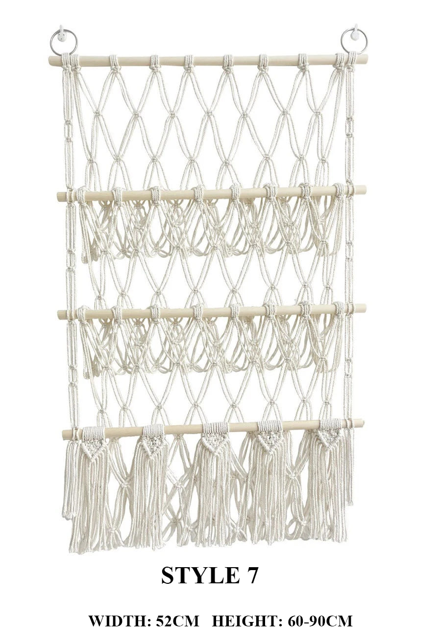 Boho Handwoven Storage Hammock | Wall-Mounted Stuffed Animal & Toy Organizer
