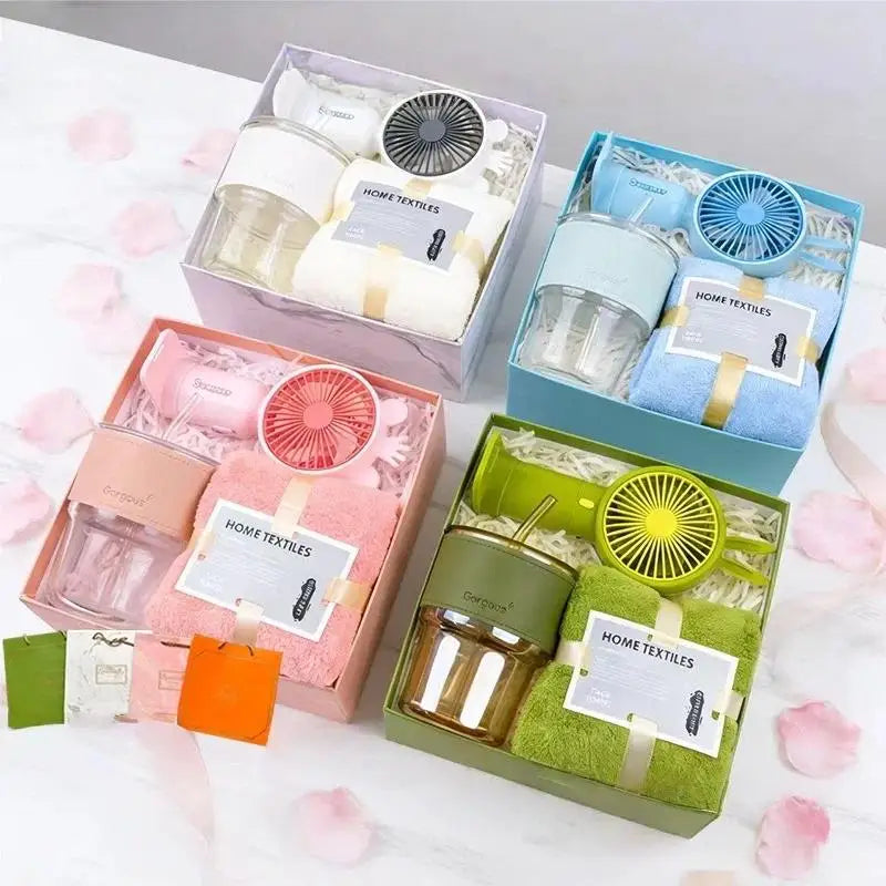 3-in-1 Summer Gift Set | Bottle, Fan & Umbrella