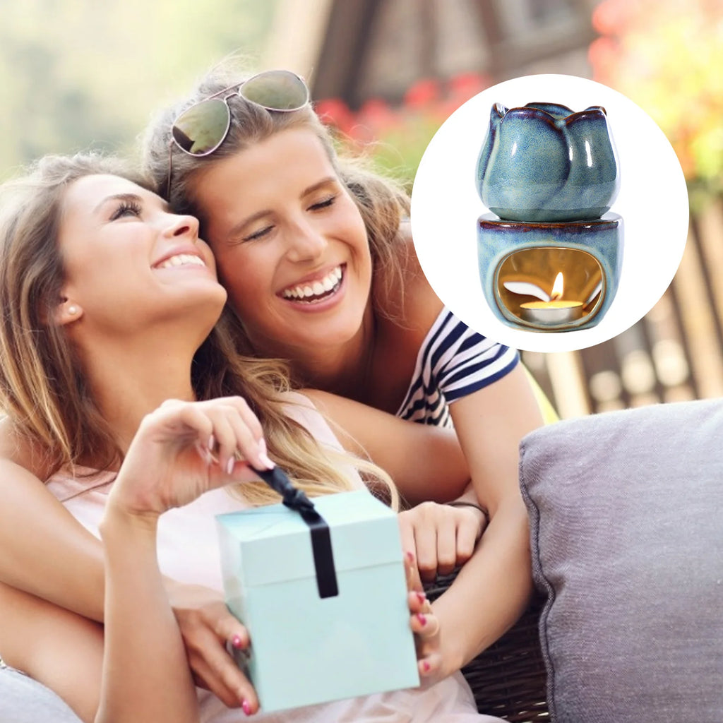 Aromatherapy Tulip Shaped Ceramic Incense Burner