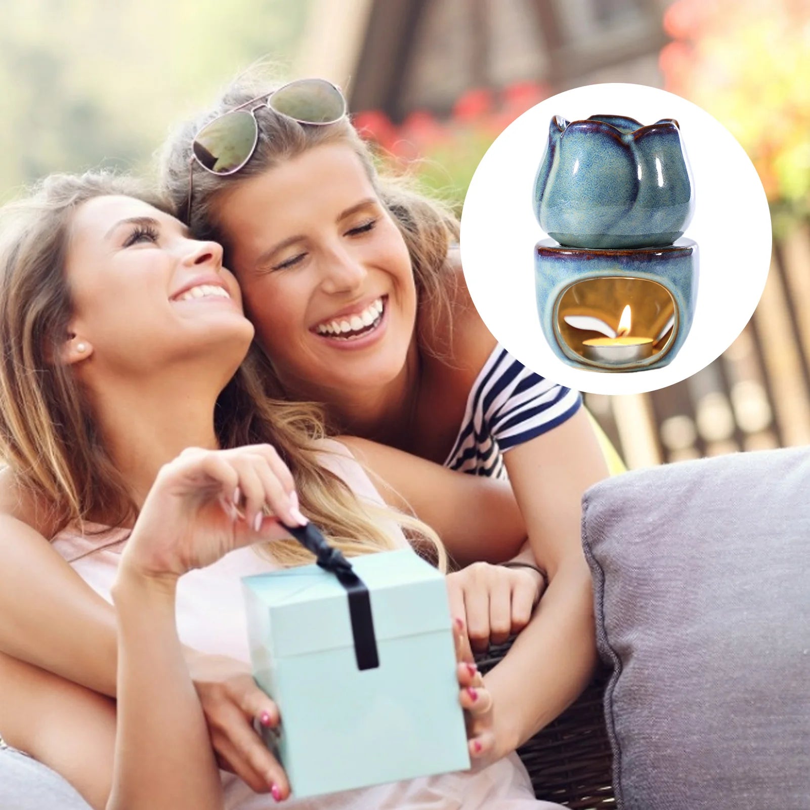 Aromatherapy Tulip Shaped Ceramic Incense Burner