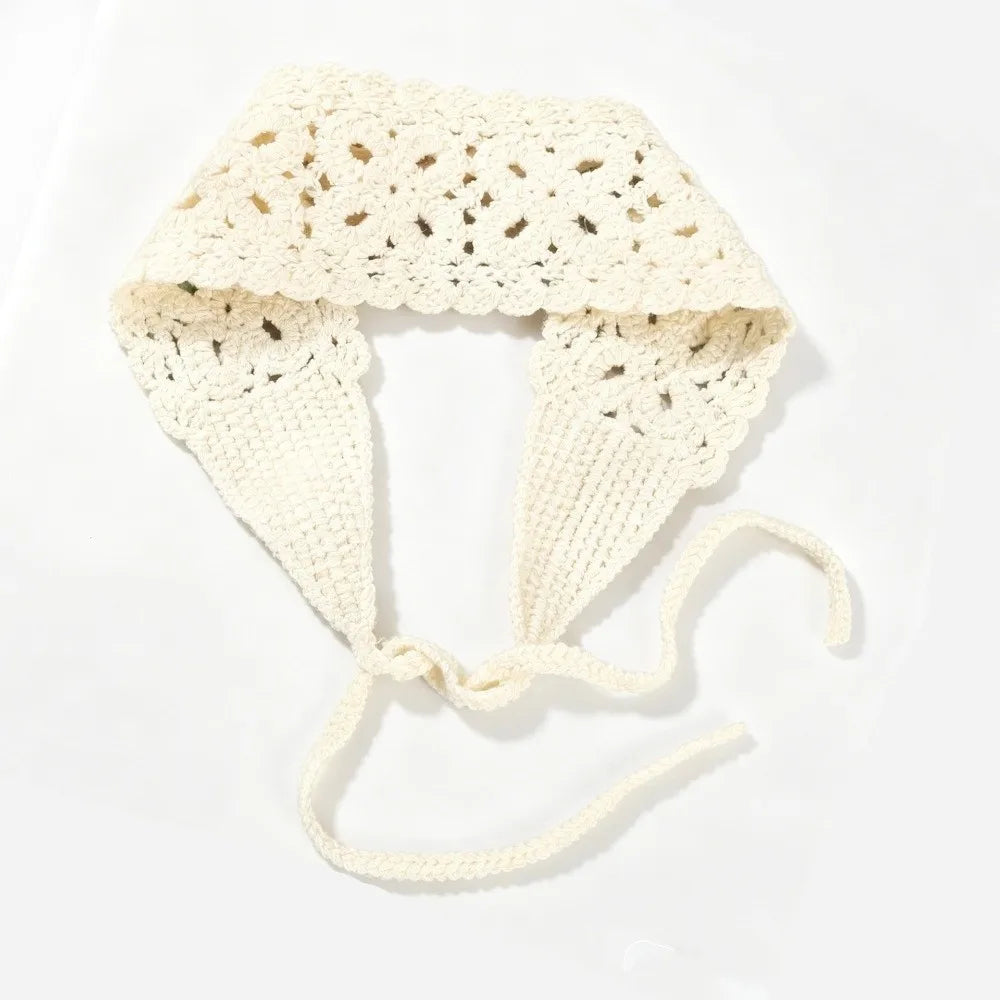 Boho Crochet Knit Headband | Handmade Hair Scarf & Wrap for Women