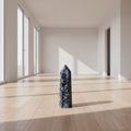 Large Natural Blue Flash Quartz Crystal Tower — 600–700g Premium Healing Stone Point