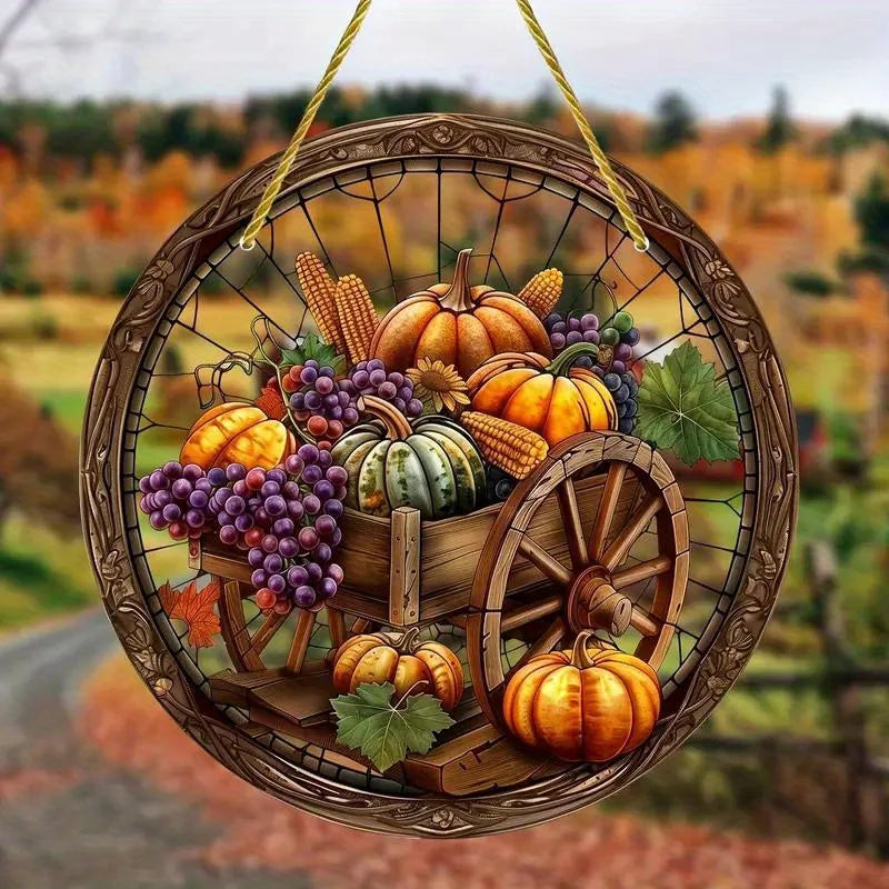 Fall Pumpkin Acrylic Suncatcher — Colorful Window Hanging for Autumn & Halloween Décor