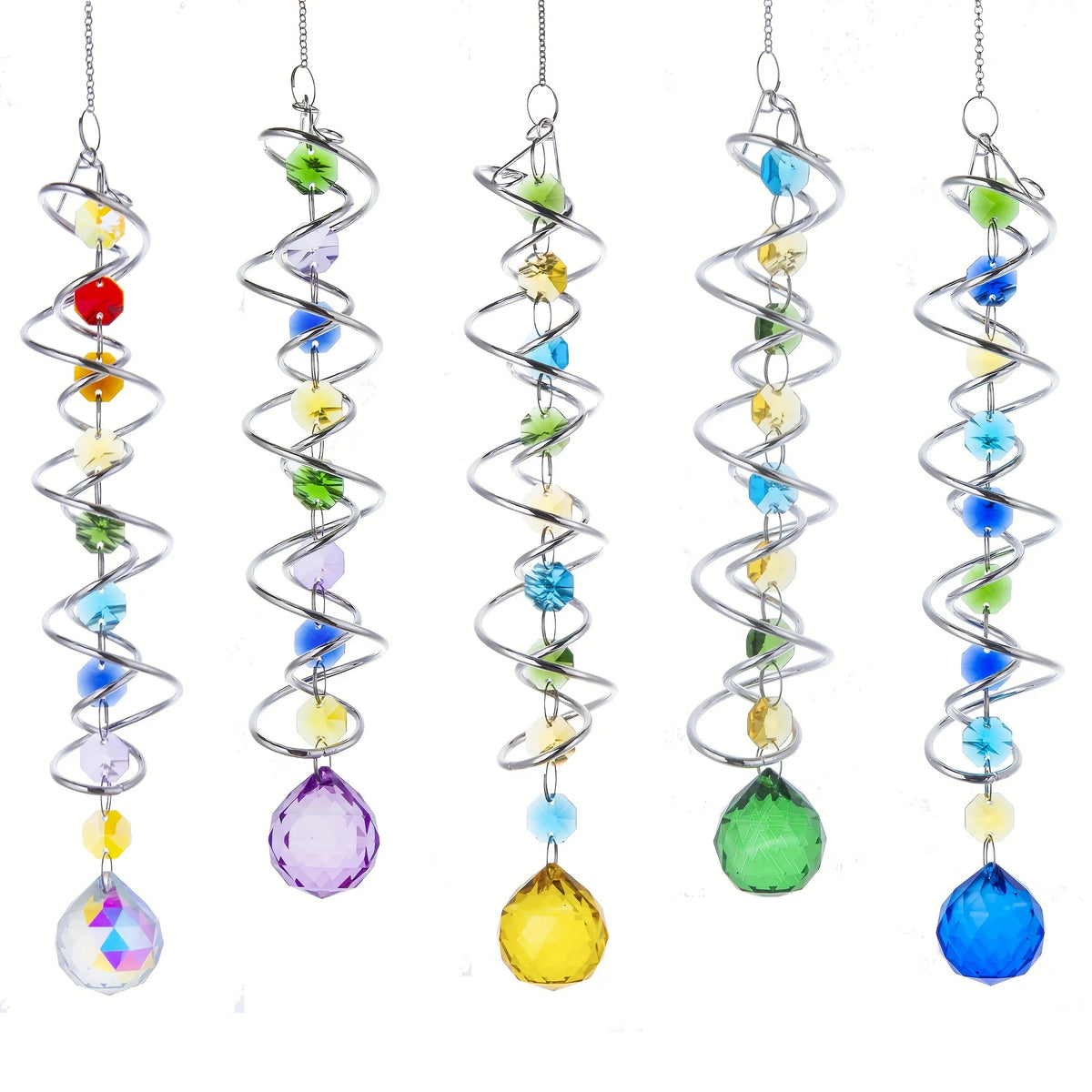 360° Rotating Crystal Glass Suncatcher | Colorful Window Pendant in 5 Designs