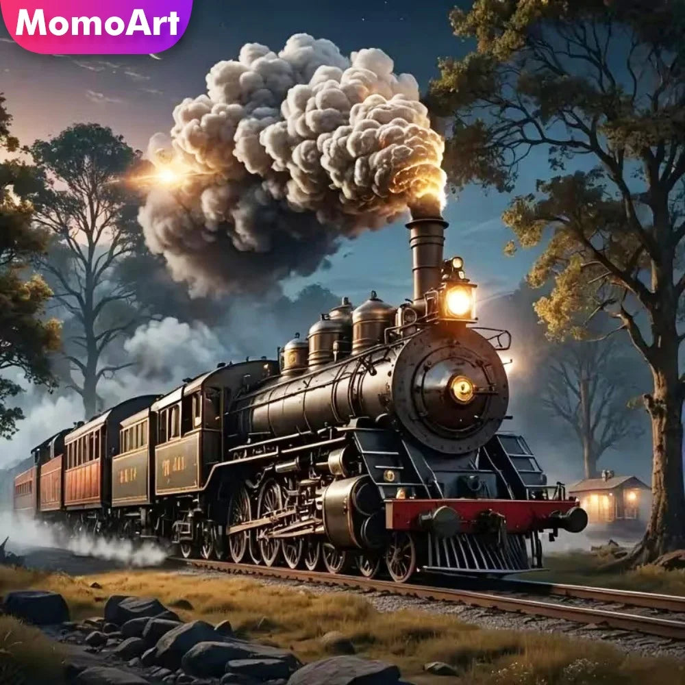 Steam Train Diamond Art Kit | Full Drill DIY Mosaic
