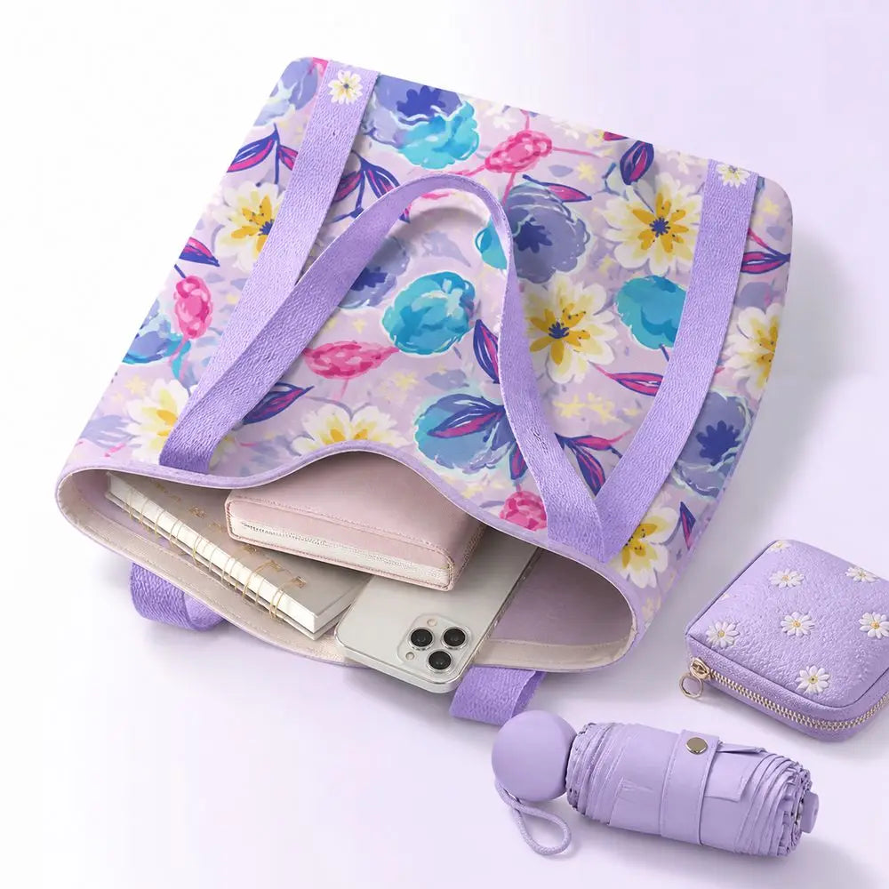 Floral Canvas Tote Bag | Large or Lunch-Bag Size
