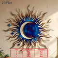 Midnight Sun & Crescent Moon Metal Wall Art