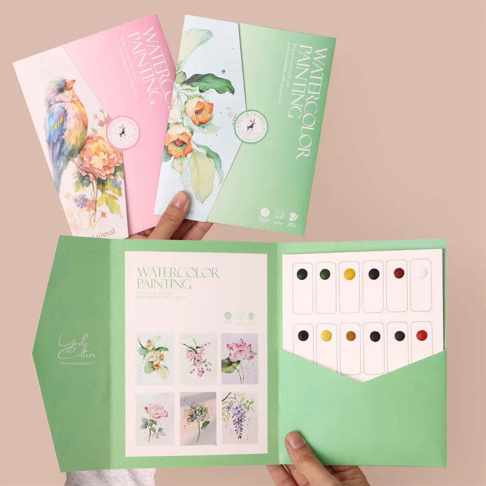 Watercolor Painting Set with Dipping Pen & Paper | 6-Piece Creative Art Kit
