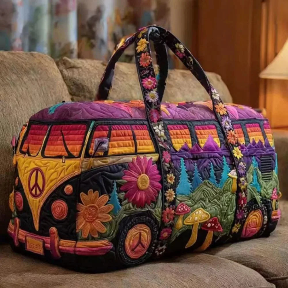 3D Quilted Duffle Bag | Boho Travel & Gym Tote