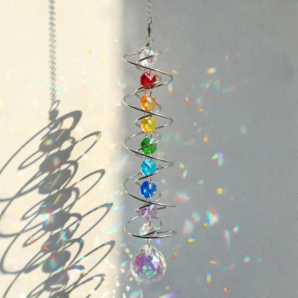 Spiral Tail Gazing Ball Crystal Suncatcher