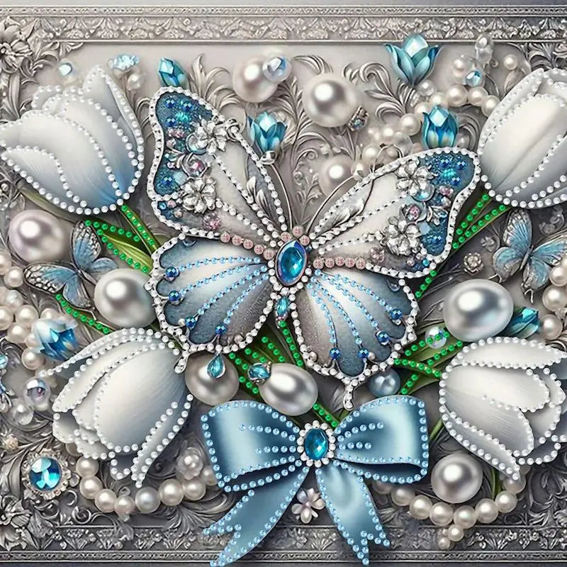Butterfly Diamond Painting Kit – Special Shape 5D Diamond Art for Adults & Beginners | 30x30cm