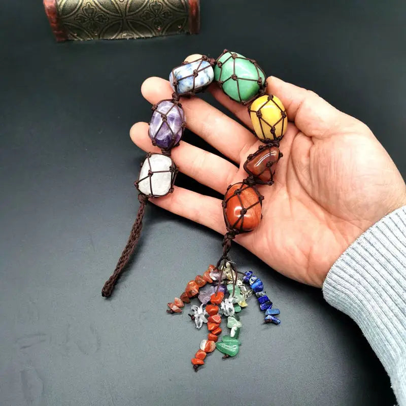 7 Chakra Crystal Tree of Life Hanging — Natural Gemstone Suncatcher