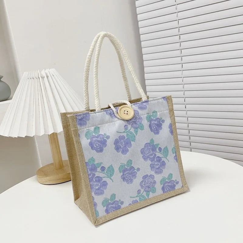 Mini Floral Linen Handbag | Boho Square Bag for Women | 6 Styles