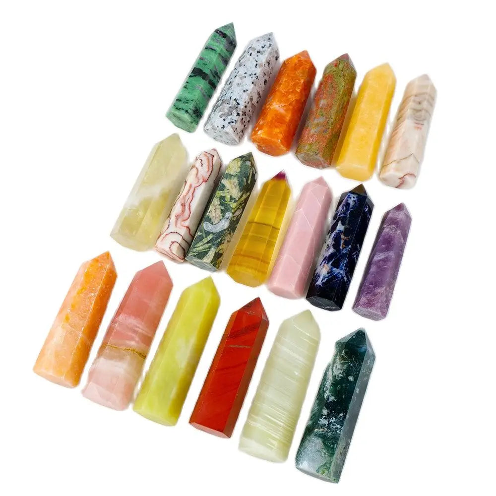 Natural Crystal Tower Wand — Choose Your Stone | Reiki Healing Point for Home Decor & Meditation