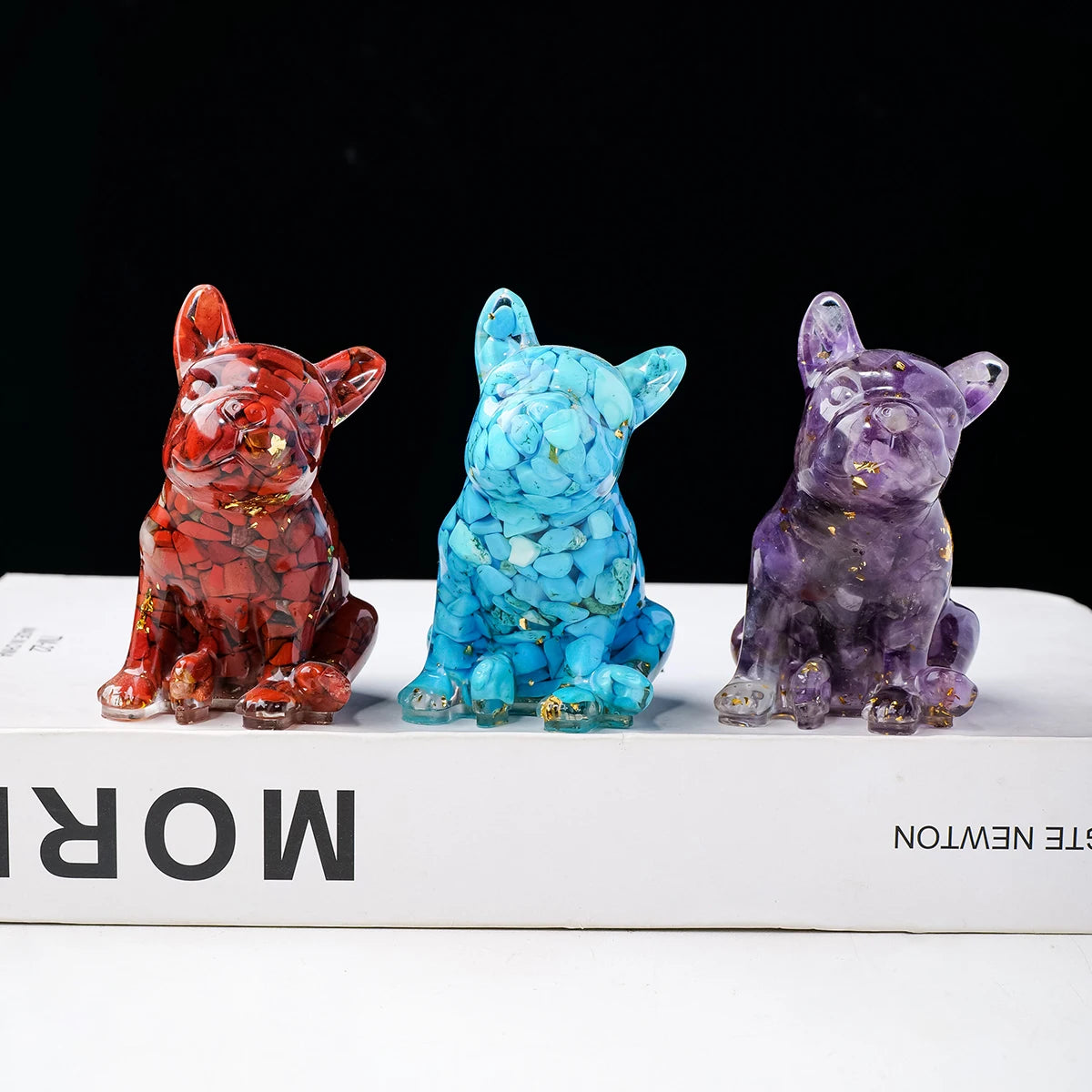 Dog Figurine | Resin & Crystal Gravel Keepsake