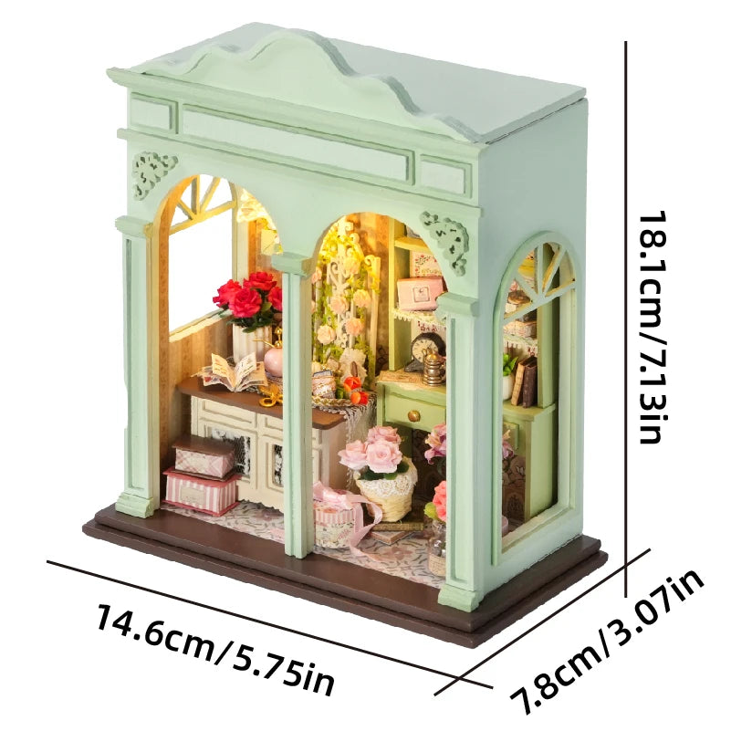 DIY Miniature Dollhouse Kit with LED Lights – 3D Wooden Handmade House for Home Decor & Gifting