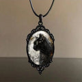 Gothic Black Cat Pendant Necklace