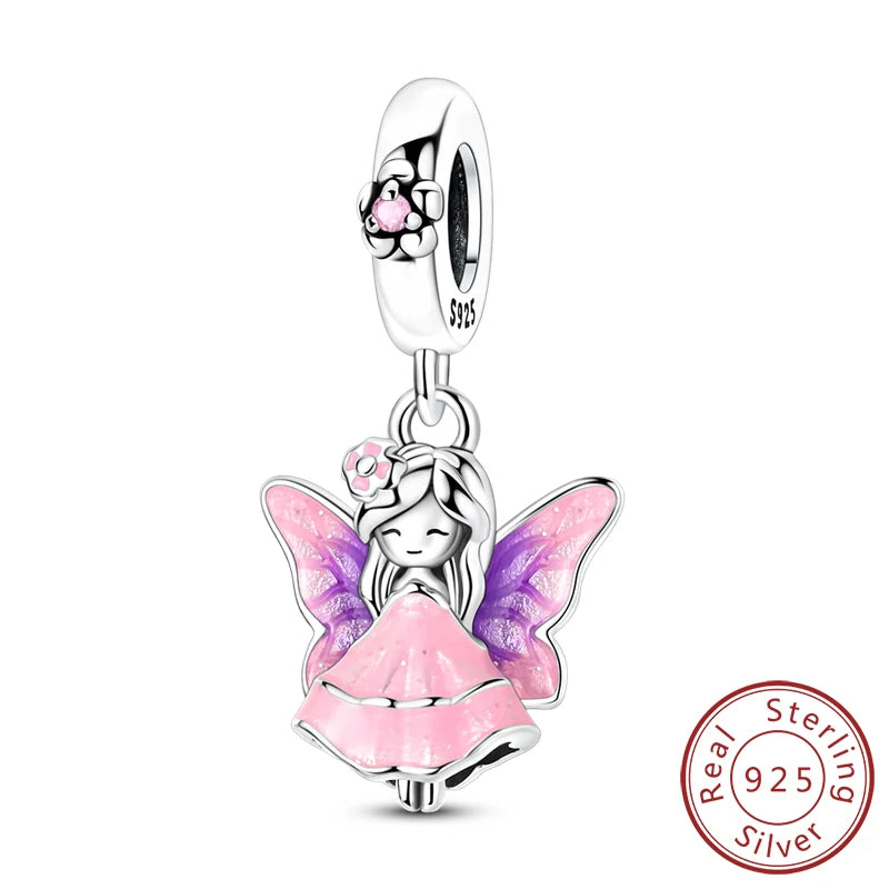 925 Silver Nature & Animal Charms – Butterfly, Floral & Woodland Pendants for Bracelets