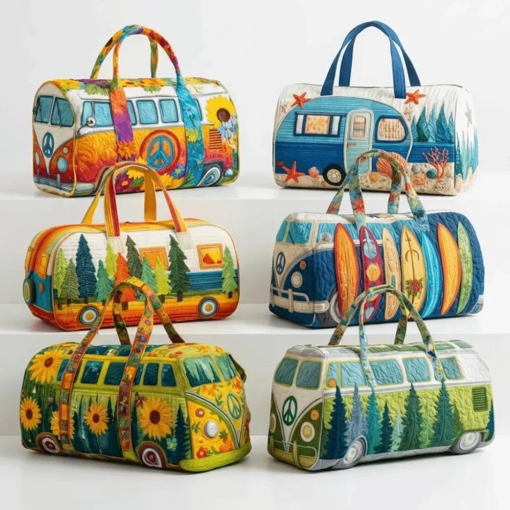 Quilted Travel Duffle Tote Bag | 30 Styles | Beach, Gym & Hiking