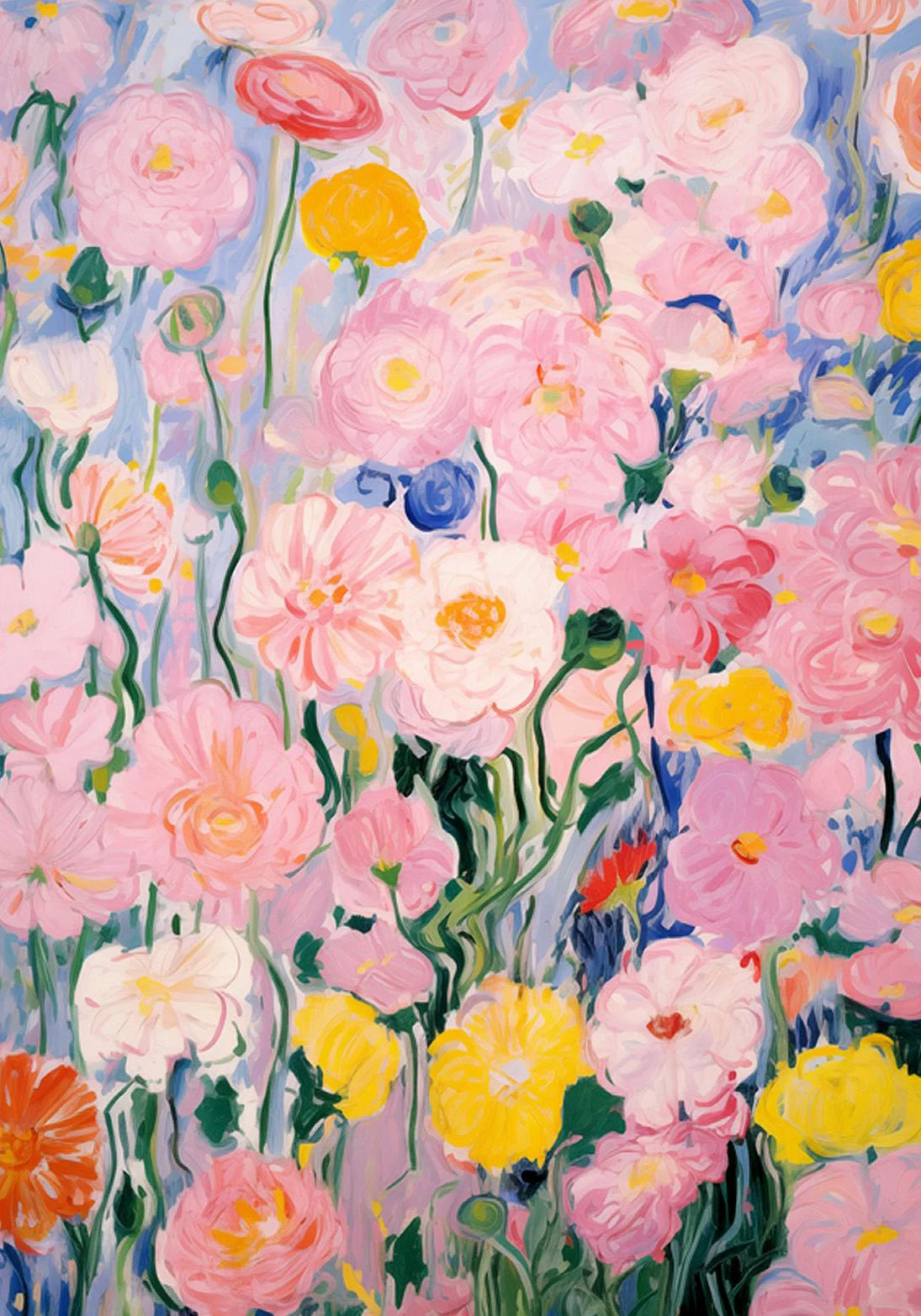 Wildflower Canvas Wall Art — Cottagecore Floral Print for Bedroom & Living Room
